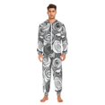 thumbnail image 3 of FORMRS Onesies Pajama for Adults Unisex Hoodie Winter Jumpsuit One Piece Sleepwear, Sizes S-2XL, Black Roses, 3 of 7