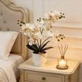 thumbnail image 4 of Fake Orchid Potted Plant Realistic Artificial Orchid with Ceramic Pot for Home Office Dining Table Centerpiece Decoration, 4 of 6