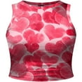 thumbnail image 2 of EIMELI Débardeurs pour Femmes Saint-Valentin Imprimé Cœur d'Amour Sans Manches Court Débardeur Décontracté Col Rond Rouge P, 2 of 5