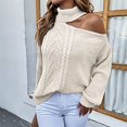 thumbnail image 2 of Vedolay Fall Tops for Women Oversized Sweaters for Women Crewneck Long Sleeve Knit Pullover Sweater,White M, 2 of 4