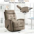 thumbnail image 3 of Chizzysit Swivel Rocker Recliner Chair for Adults, Glider Rocking Chair for Nursery, Small Recliner Chair for Small Spaces, RV, Living Room - Brown, 3 of 8