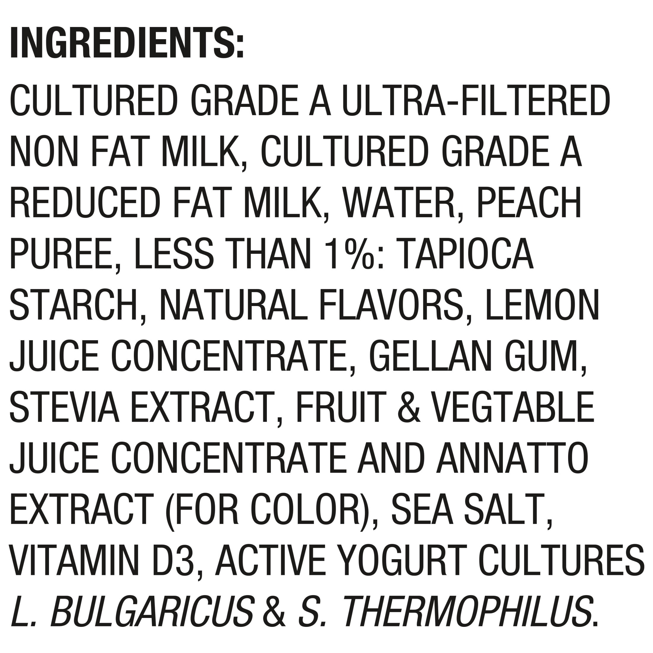 Too Good & Co. Blended Peach Yogurt-Cultured Ultra-Filtered Low Fat Milk Product Cup, 5.3 oz