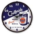 thumbnail image 1 of Reloj de pared coleccionable con letrero y reloj Gulfpride Motor Oil, 1 of 5