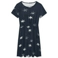 thumbnail image 3 of Stamped Star Short Sleeve Dress Women Summer Evening Dresses Ladies Sundress, 3 of 7