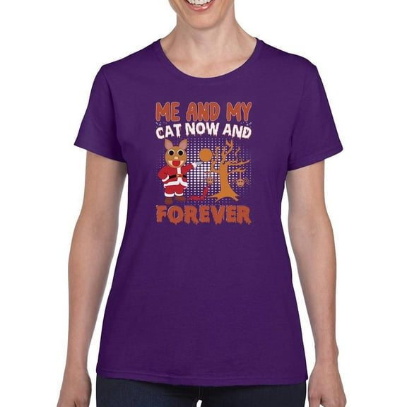 Me And My Cat Forever T-Shirt Women -Image by Shutterstock, Female Medium