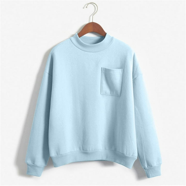 VISALY Pullover Crewneck Sweatshirt Tunic Sweatshirt Mock Neck