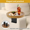 thumbnail image 4 of AEVXKHI Wooden Sofa Armrest Tray, Easy Storage Access Couch Tray Holder, Easy Installation Couch Arm Table, Adjustable Holder Width Cleanable Sofa Armrest Tray, 4 of 10