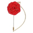 thumbnail image 2 of Rose Flower Men's Brooch Dangle, Handmade Tie Pin Hanging Chain Shirts Badge Suit Pin Tassel Chain Brooch, for Hat Tie Tuxedo Groom Clothing red, 2 of 8