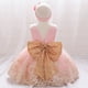 thumbnail image 1 of Vestido de novia para bebé, vestido de princesa para niña, vestido de princesa de encaje esponjoso con lazo para niña, 1 of 6