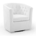 thumbnail image 3 of Modway Prospect Tufted Performance Velvet/Wood Swivel Armchair in White, 3 of 9