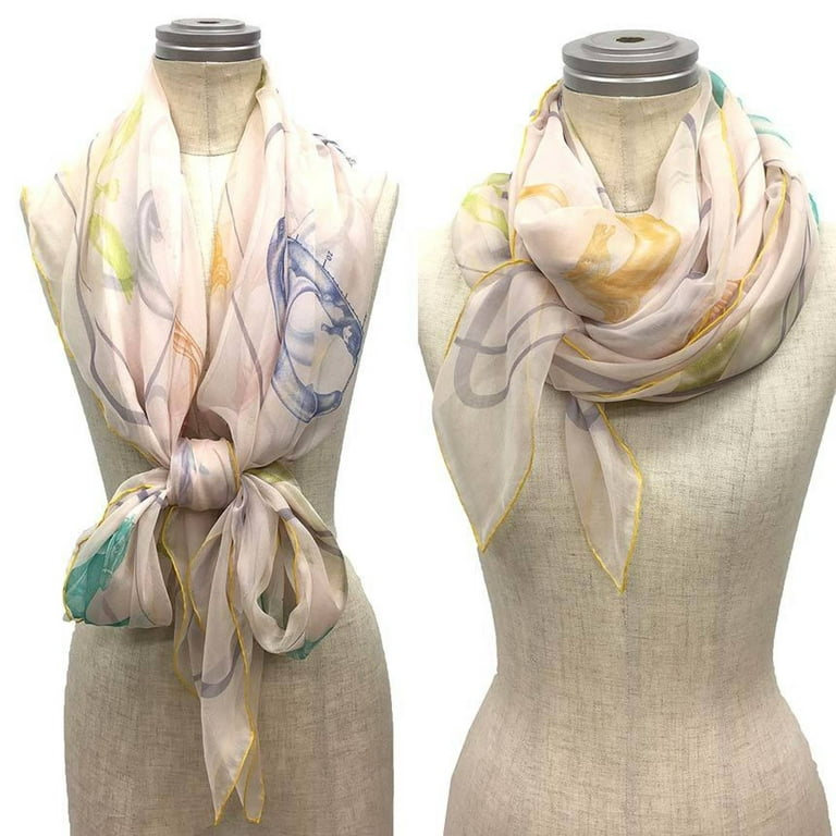 Hermes Ladies White/Marine Exceptionals Floral Embroidered 140 Scarf  713367S 02 - Jomashop