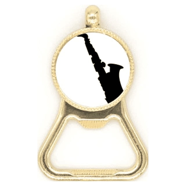 Sax Classical Music Listening Fresh Beer Bottle Cap Opener Stainless Steel Key Chain