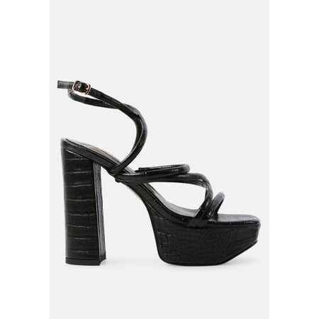 

Beam Tips Strappy Chunky Platform High Heel Sandals