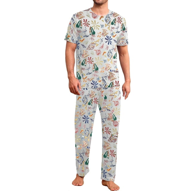 Conjunto De Pijama Shendy Vendy 2 Piezas Para Hombre Elegante Camisa Pantalon