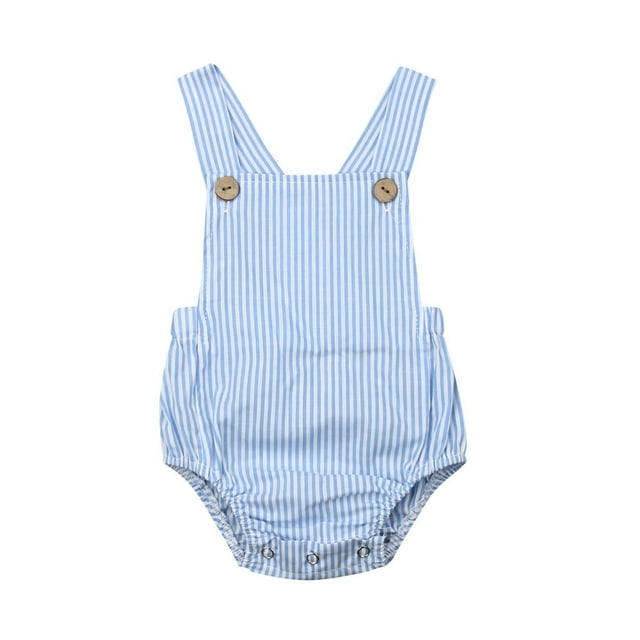 PENGXIANG Newborn Baby Summer Romper Unisex Solid Color Jumpsuit Sleeveless Overalls Outfits 1Pcs