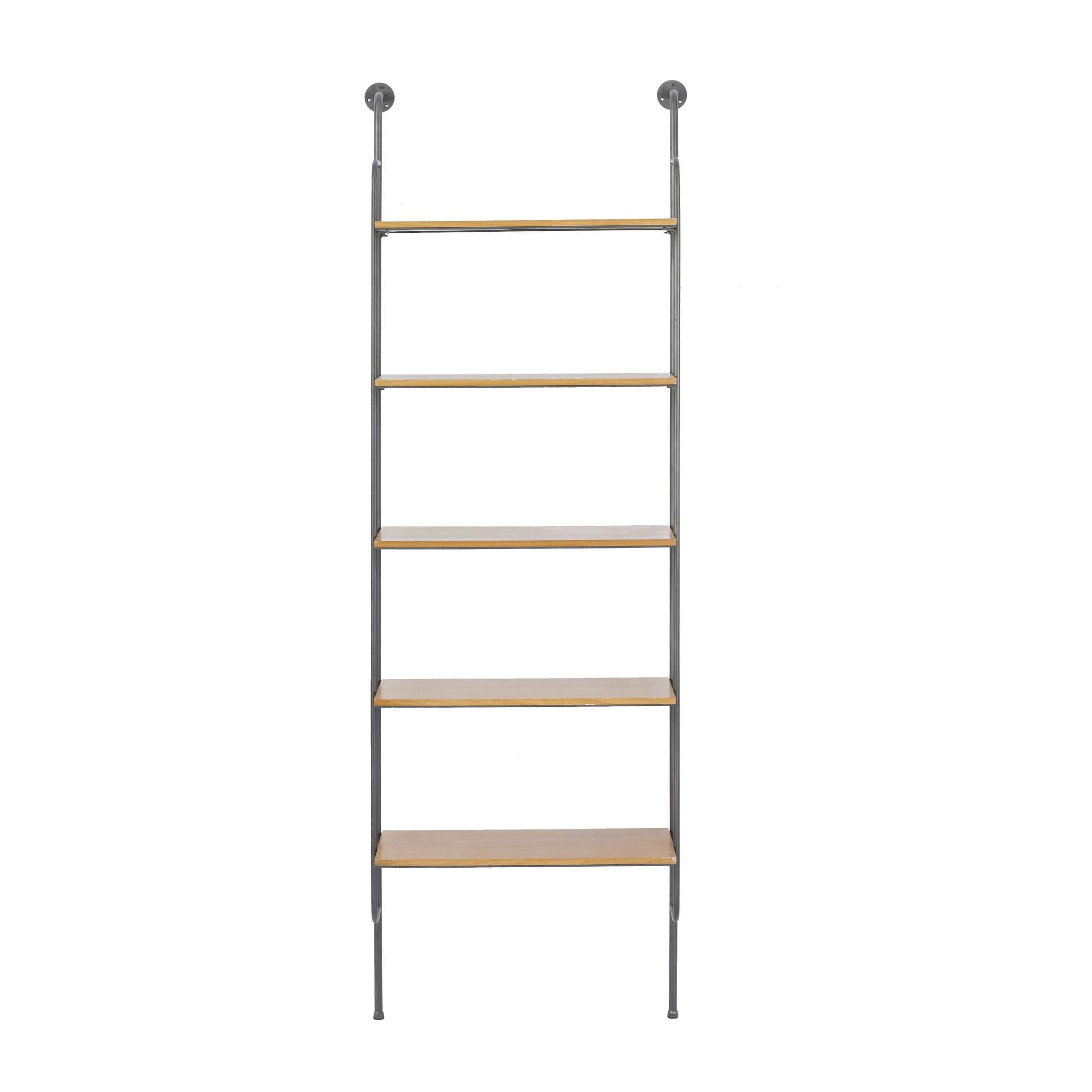 DecMode 23" x 12" 5-Tier Brown Wall Shelf