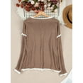 thumbnail image 2 of Plus Size Women Casual Sweater - Soft & Comfy Long Sleeve V-Neck Trendy Drop Shoulder, 2 of 10