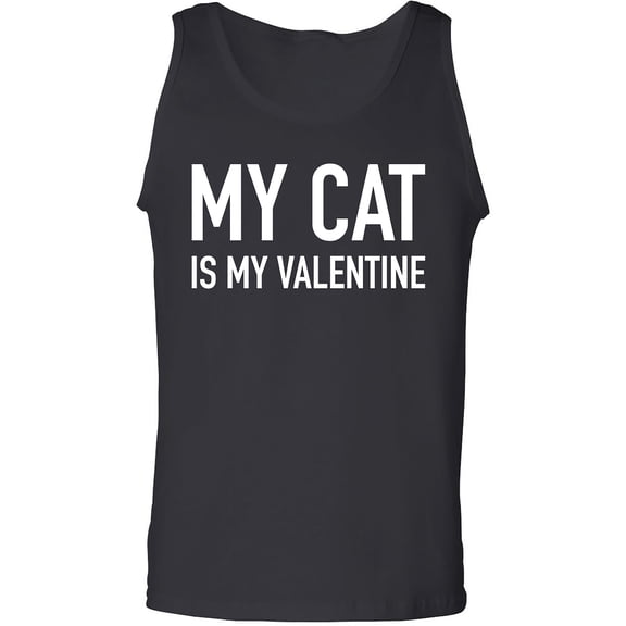 My Cat Is My Valentine Adult Tank Top