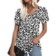 thumbnail image 1 of Puntoco - Camiseta de manga corta con cuello en V para mujer, holgada, informal, de verano Puntoco Puntoco-9014, 1 of 7