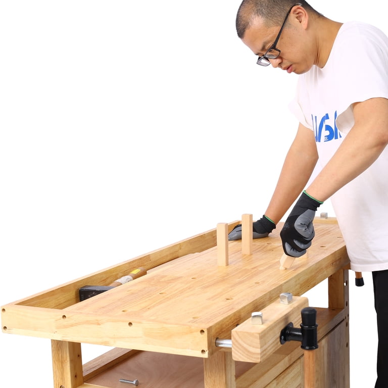 ◼️4drawers wood working table 作業台 Kahomvis 60 in. W x 20 in. D 4-Drawer Wood Workbench Woodworking