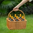 thumbnail image 3 of Wickewise Indoor and Outdoor 6 Bottle Wine and Beverage Wicker Tote Basket – Perfect for Beer, Champagne, Bar Accessories, Home Bars, Picnics, Parties, and Bachelor Party Favors, Brown, 3 of 7