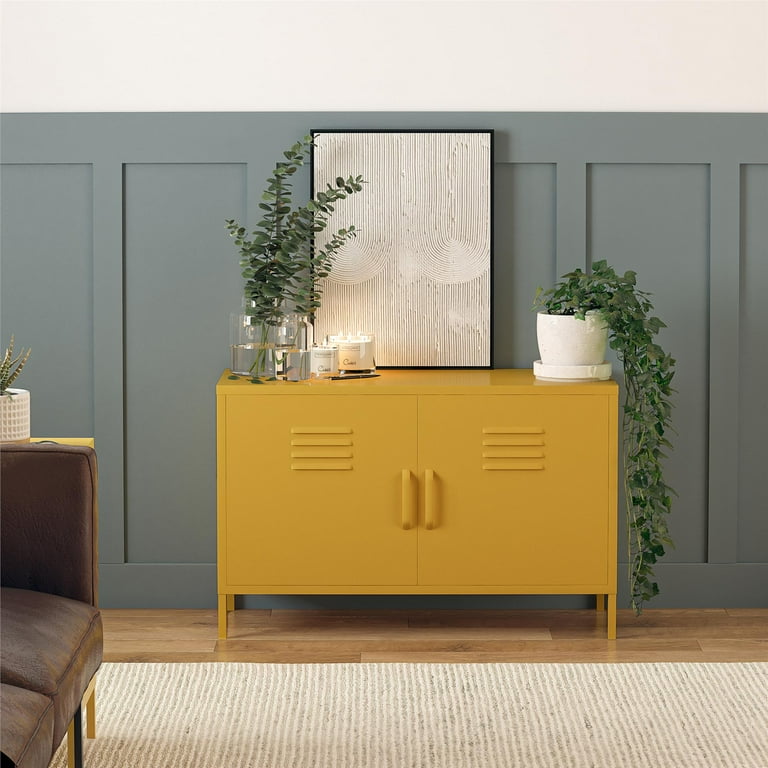 RealRooms Shadwick 2 Door Wide Metal Locker Accent Storage Cabinet