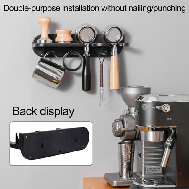 YAOMOBB Coffee Distributor Holder Wall mounted Coffee Organizer Punch Free Space saving Daily Use Rack