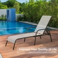 thumbnail image 4 of Gymax Lot de 2 Chaises Longues Inclinables Réglables pour Enfants - Cadre en Acier avec 5 Positions Réglables - Ensemble de 2, Gris, 4 of 10