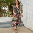 thumbnail image 3 of Flags of All Countries of The World Dress Summer Street Style Bohemia Long Dresses Female Sleeveless Printed Maxi Dress, 3 of 9