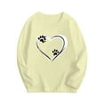 thumbnail image 4 of Efsteb Kids Girls Clothes Loose Long Sleeve Tops Casual Cute Tops Heart Dog Paw Print Fashion Round Neck Dressy Casual Blouses Comfy Blouses (Beige,12-13 Years), 4 of 4