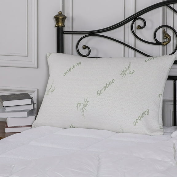 Bamboo Memory Foam Pillow with Removable Cover - 2 Sizes - Queen - Pack of 1
