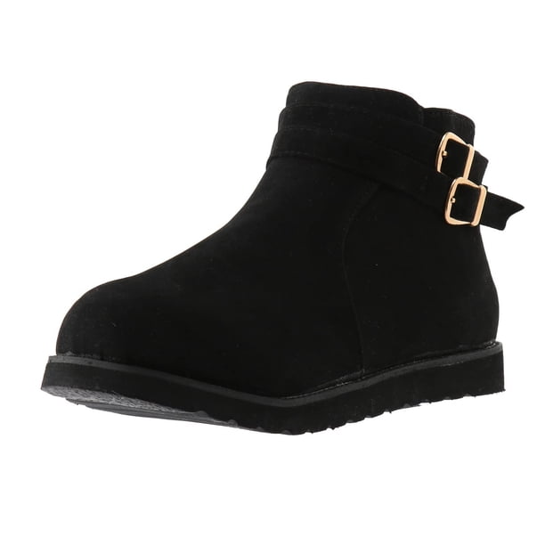 EGNMCR Ankle Boots for Women Women's Vintage Round Toe Flat Heel