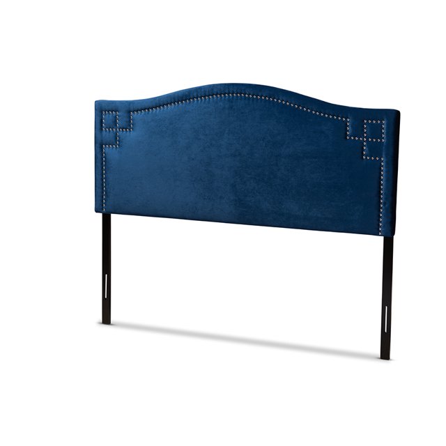 Baxton Studio Aubrey Cabecero tapizado King Size de tela de terciopelo azul real moderno y contemporáneo Baxton Studio 8.42507E11