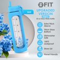 thumbnail image 2 of Botella de agua FIT Strong & Healthy Glass de 950 ml con tapa con pajita, 2 of 7