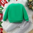 thumbnail image 3 of Odeerbi Infant Boys Fall Winter Outfits Christmas Sweatsuits Cute Tracksuit Children's Spring Casual Sweatshirt Sweatpants Two-piece Suit Infant Clothes Green, 3 of 4