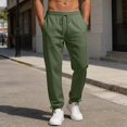 thumbnail image 2 of XINPING Mens Casual Dress Pants Big and Tall Athletic Fit Cargo Casual Pants Breathable Cotton Loose Fit Summer Beach Yoga Trousers, 2 of 7