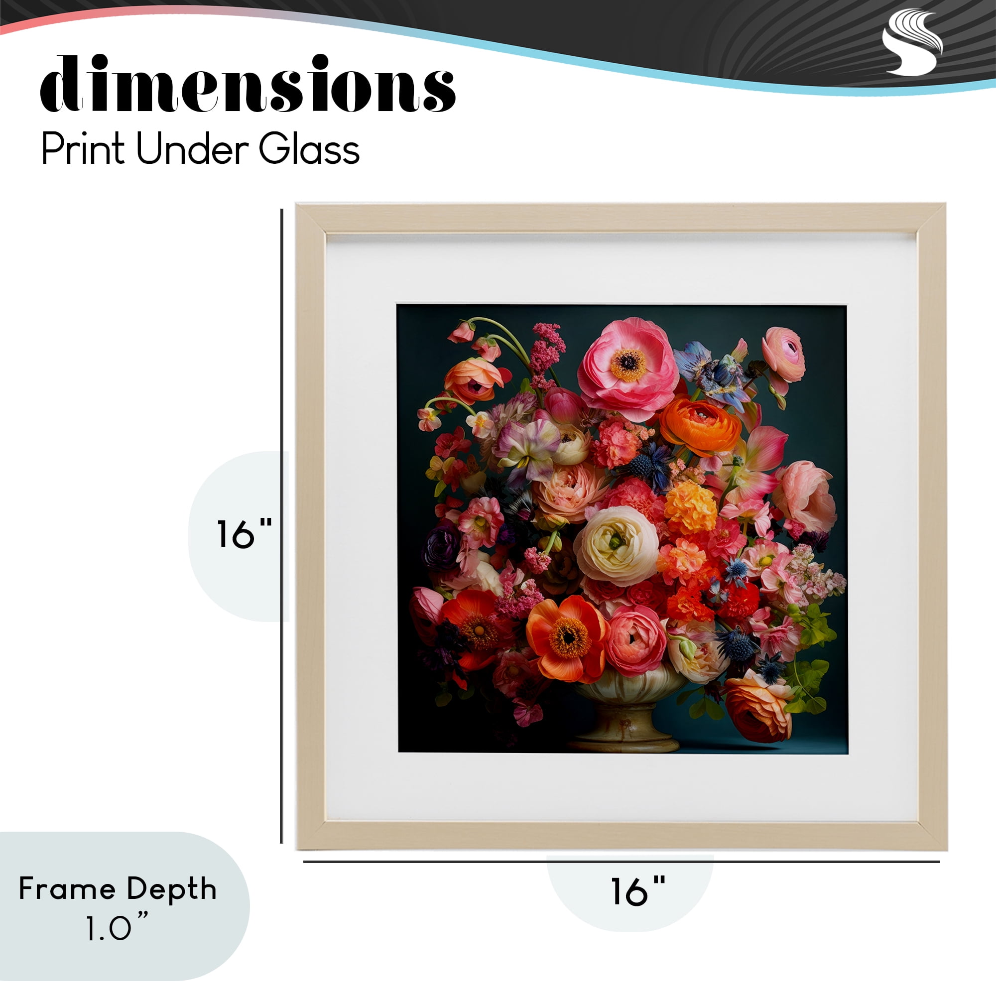 Stupell Industries Harmonious Mixed Peonies Birch Framed Print Under Glass, design by Lazar Studio
