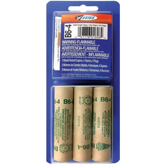 Estes Rockets B6-4 Engines 3 Pack