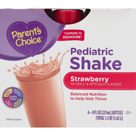 Parent's Choice Pediatric Shake, Strawberry, 48 oz, 6 Count