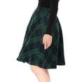 thumbnail image 4 of MODA NOVA Junior's Plaids Elastic Waist Knee Length Worsted A Line Skirt, 4 of 6