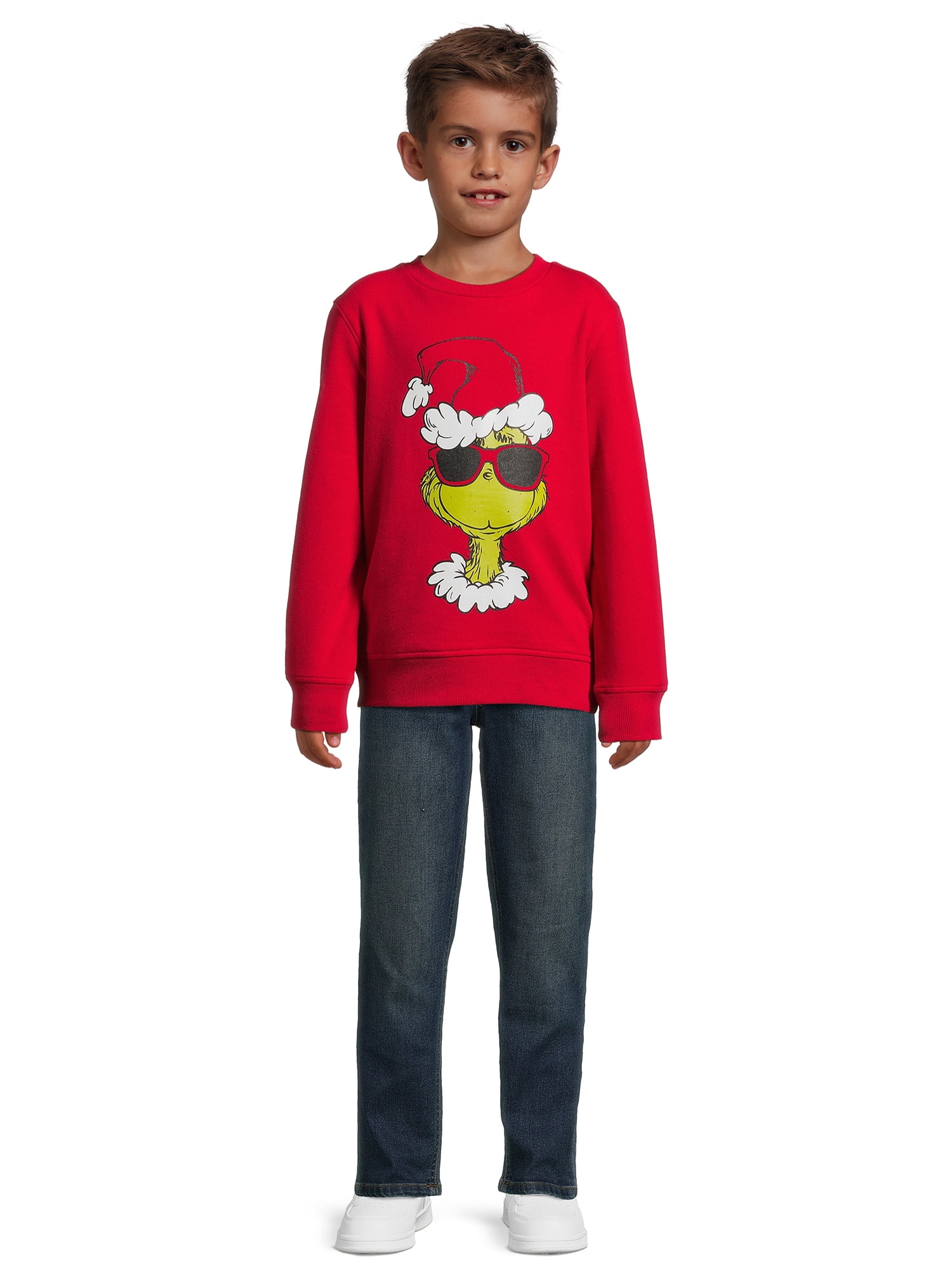 Dr. Seuss Boys Cool Grinch Pullover Sweatshirt with Long Sleeves Sizes 4 5 18 Walmart