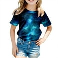 thumbnail image 4 of 3D Graphic T Shirt for Kids Boys Girls Size 8-9 Cool Printed T-Shirts Short Sleeve Casual Loose Crewneck T-Shirt Funny Party Shirt Soft Comfortable Children Clothes (Child, T13 Navy, 8-9 Years), 4 of 4