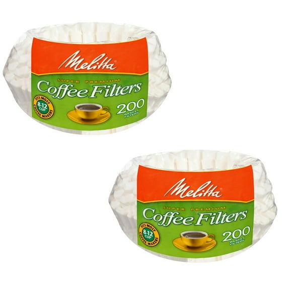 ( 2 Pack ) Melitta - 200ct Polybag White Basket Coffee Filters