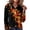 Black, variant on Womens Waffle Knit Long Sleeve Polo Shirt Autumn Maple Leaf Print Button Collar Casual Loose Fall Tops Red S