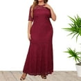 thumbnail image 3 of APEXFWDT Women's Plus Size Formal Maxi Dresses Lace Embroidery Empire Waist Ball Gowns for Evening Party Women Bridesmaid Wedding Guest Dresses, 3 of 7