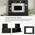 thumbnail image 4 of Large Wall Unit Entertainment Center with Bookshelves for TVs Up to 78'', Modern TV Console with Cabinets and Open Shelves, Black, 4 of 8