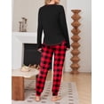 thumbnail image 3 of Ekouaer 2 Pack Womens Pajama Set Soft Pjs Long Sleeve Top With Jogger Pants Lounge Sets Sleepwear Loungewear with Pockets, 3 of 6