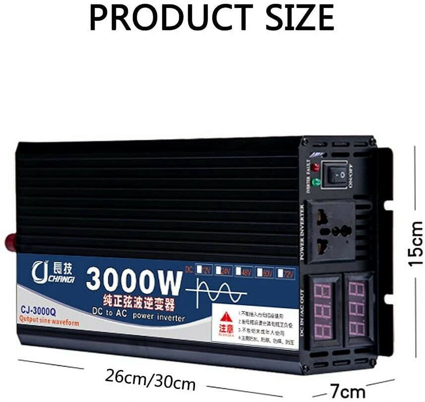 SHANNA 1500-Watt Continuous 3000-Watt Surge Power Inverter with Dual Digital Display for RV