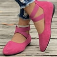thumbnail image 6 of Xfvqtps Ladys Single Shoes Suede Surface Elastic Ankle Strap Soft Sole Pointy Toe Flats Bottom Ballet Rear Ankle Zipper Shoes New Large Size Shallow Mouth Elastic Flat Shoes Hot Pink, 6 of 8