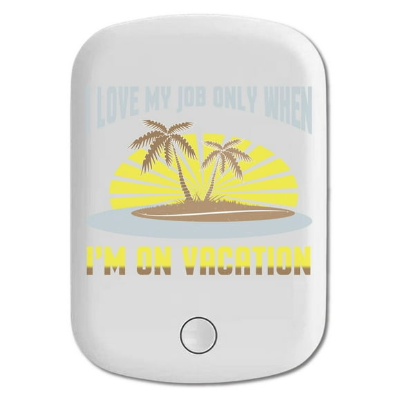 DistinctInk Magnetic Battery Pack, 5000 mAh Wireless Portable Charger with USB-C Cable, Compatible with MagSafe iPhone 14 / 13 / 12 Series - Love Job When On Vacation